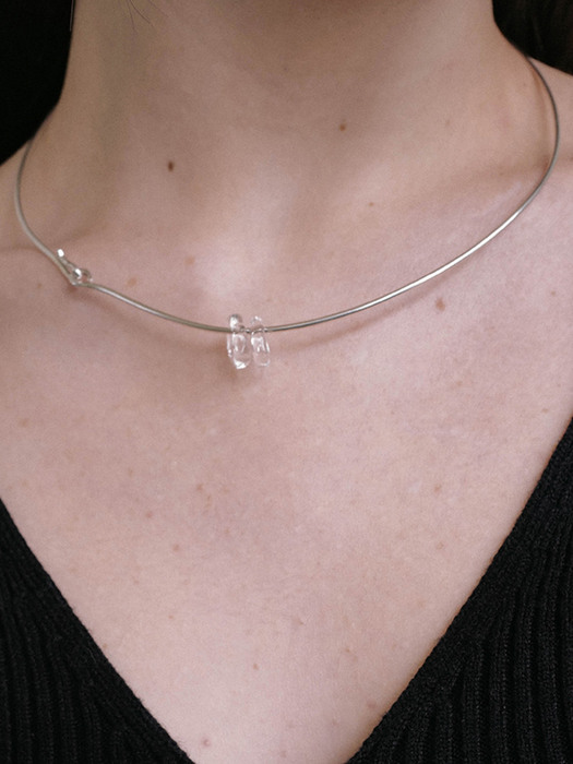 [925silver,Glass]Line necklace
