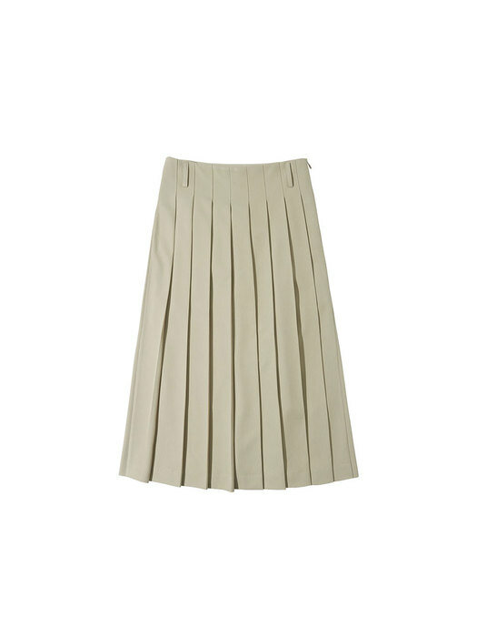 SIST9019 Pleats skirt_Ash beige