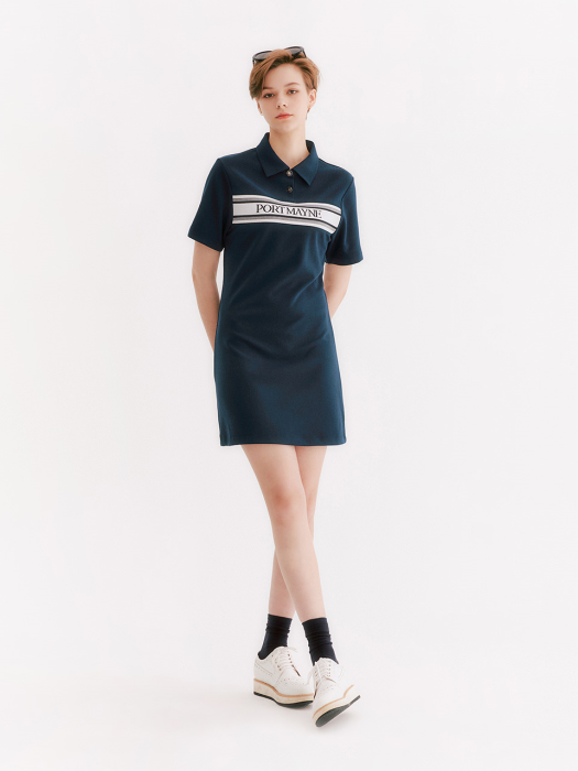 RELAXED JERSEY DRESS - NAVY