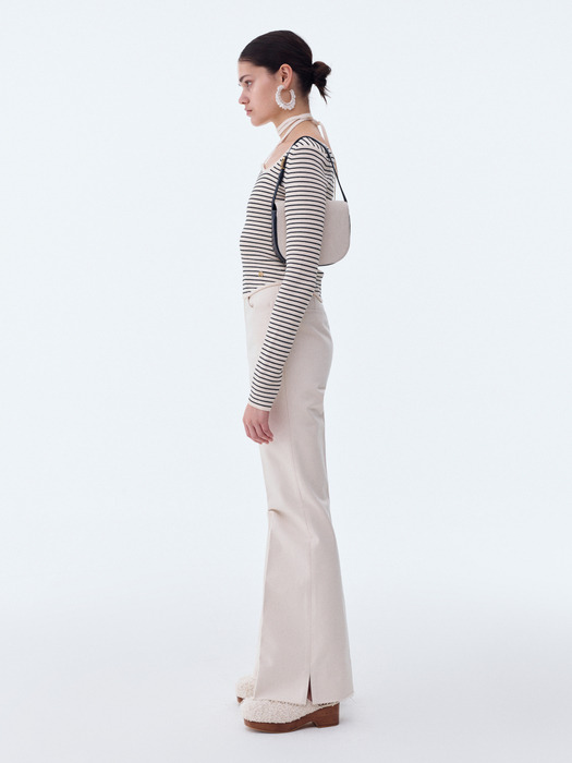 SIGNATURE NECK MONACO STRIPE KNIT (IVORY)