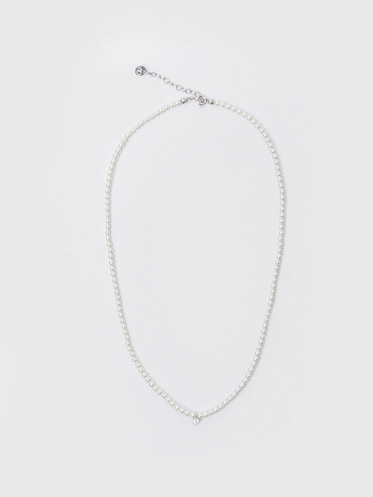 Mini pearl cubic necklace - 2color