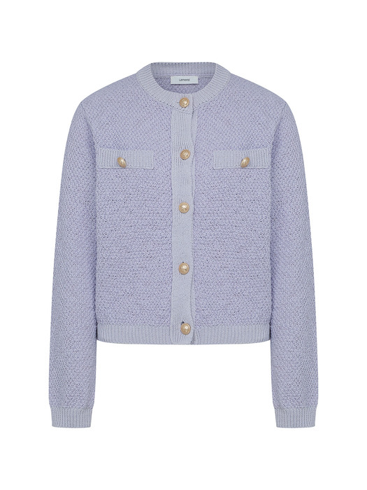 Tweed Crop Cardigan[LMBCSPKN168]-Lavender