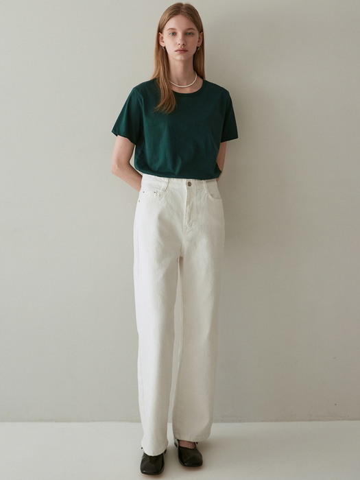 WIDE COTTON COLOR PANTS_WHITE