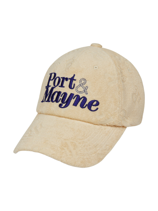 TERRY JACQUARD BALL CAP - BEIGE