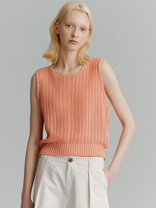 Summer Knit Vest(Coral)