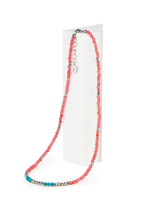 Rainbow Turquoise / Coral Necklace
