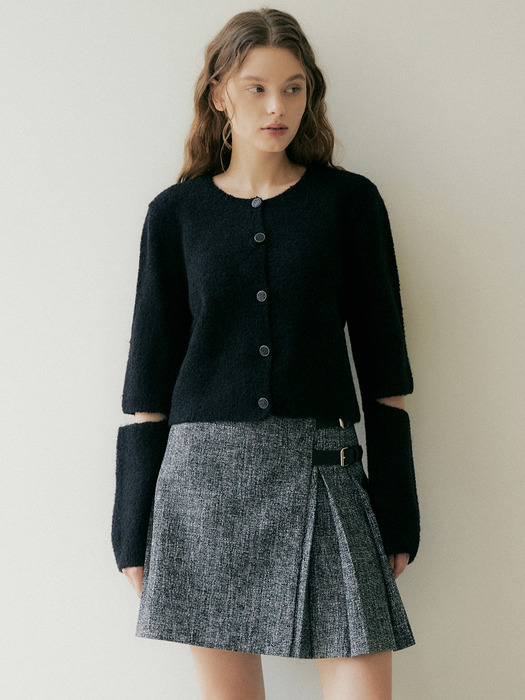 161 wool warmer knit cardigan (black)