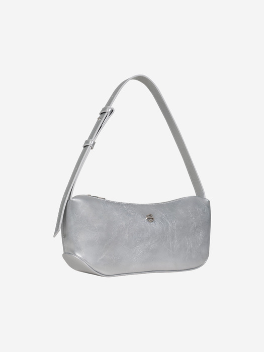 groove middle bag - crinkle silver