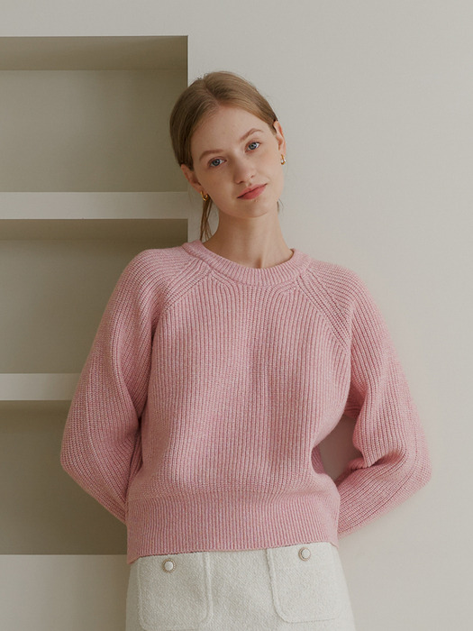 MIX WOOL KNIT_PINK