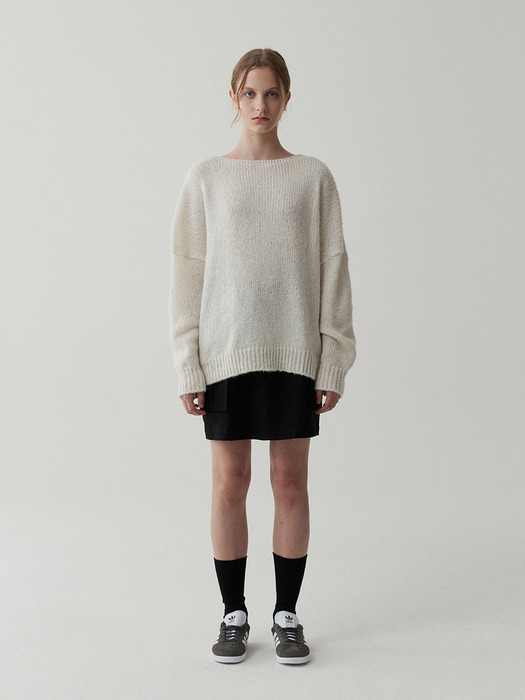 wool boat pullover-ivory