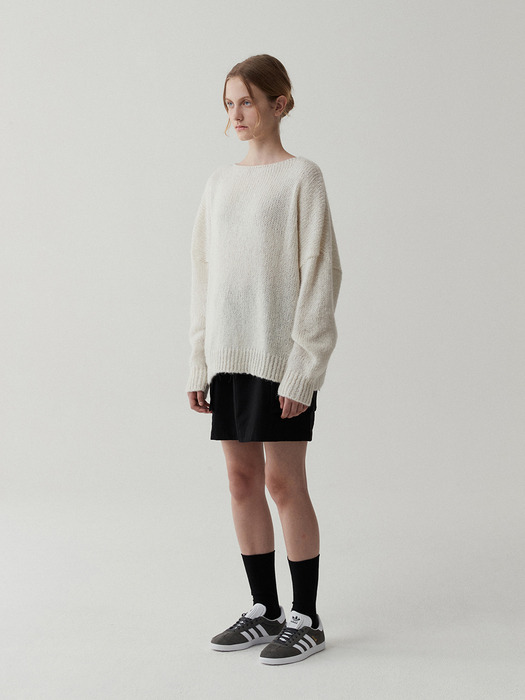 wool boat pullover-ivory