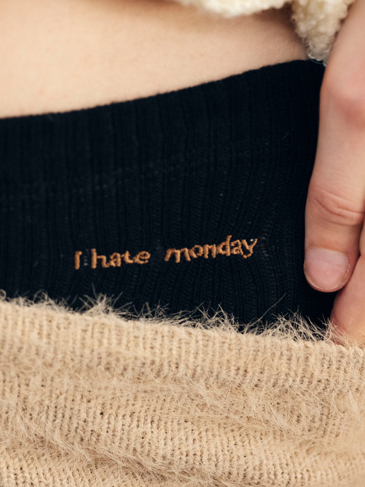 I hate Monday 포인트 코튼 타이즈 블랙