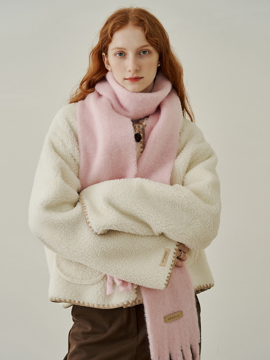 Soft basic mini long muffler - pink