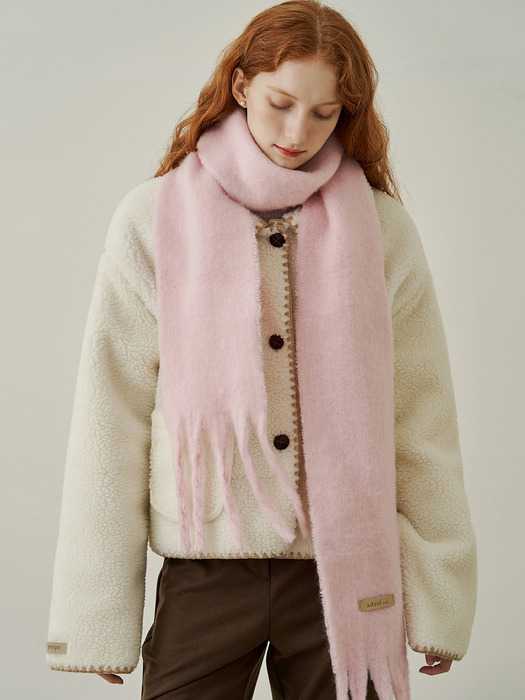 Soft basic mini long muffler - pink