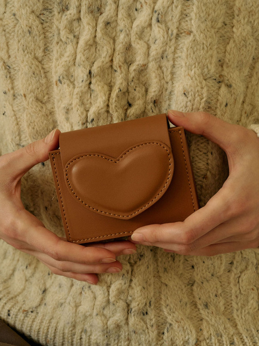 Heart wallet - Maple brown