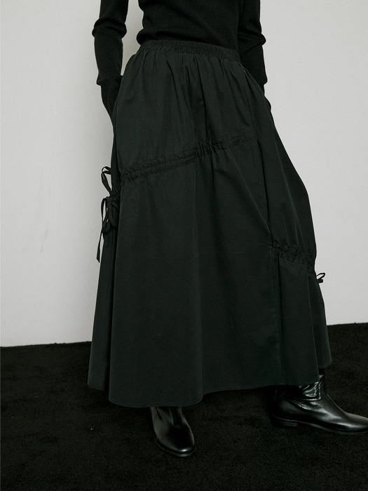 Ribbon Strap Banding Skirt (black)