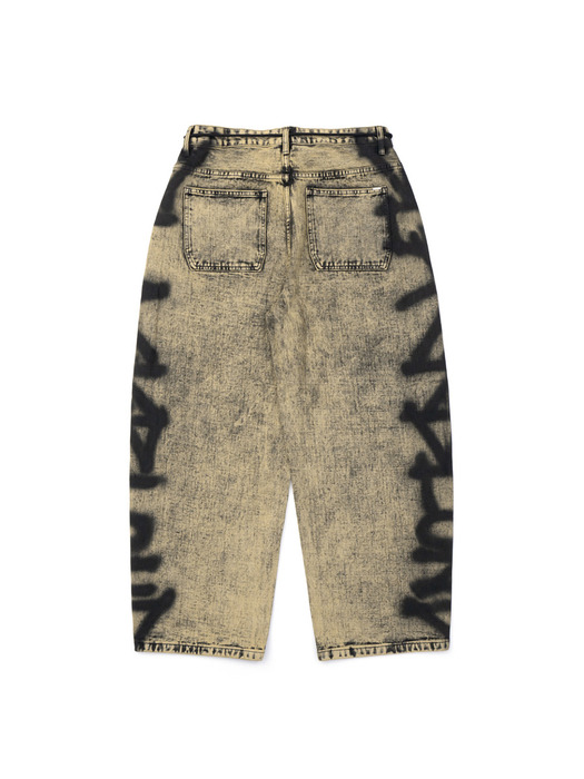 BBD Side Sprayed Custom Denim Pants (Vintage Yellow)