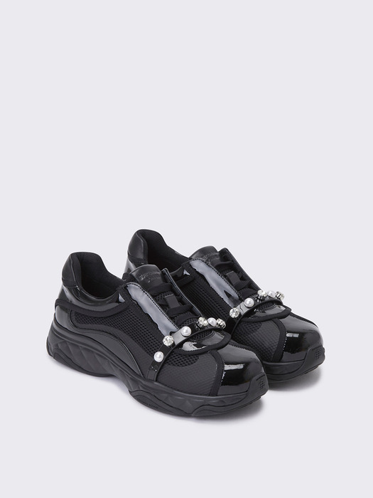 Dressy jewelry sneakers(black)_DG4DS24011BLK