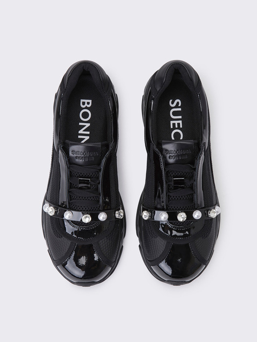 Dressy jewelry sneakers(black)_DG4DS24011BLK