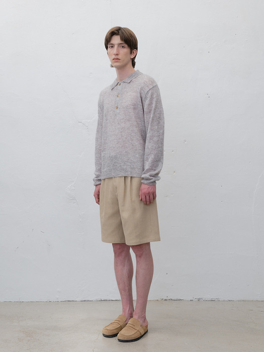 MOHAIR BUTTON PULLOVER [GRAY]