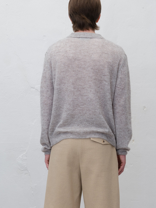 MOHAIR BUTTON PULLOVER [GRAY]