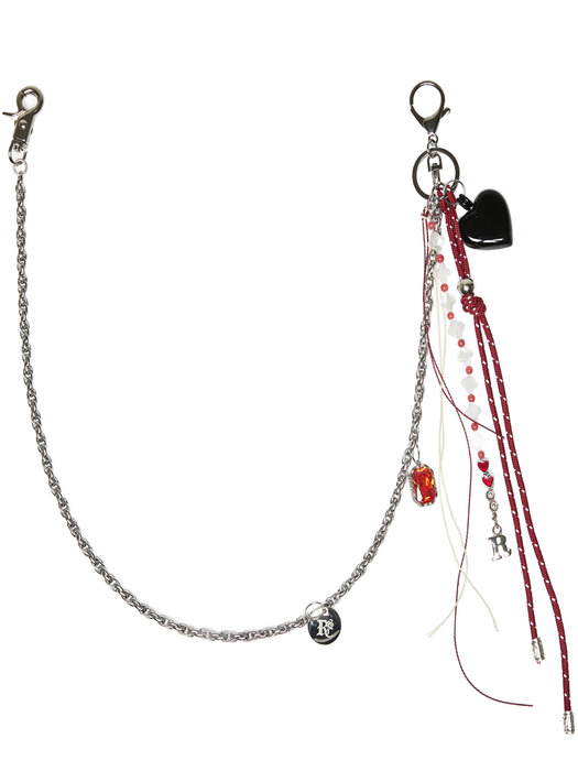 STEEL ROPE 2WAY KEY CHAIN - RED