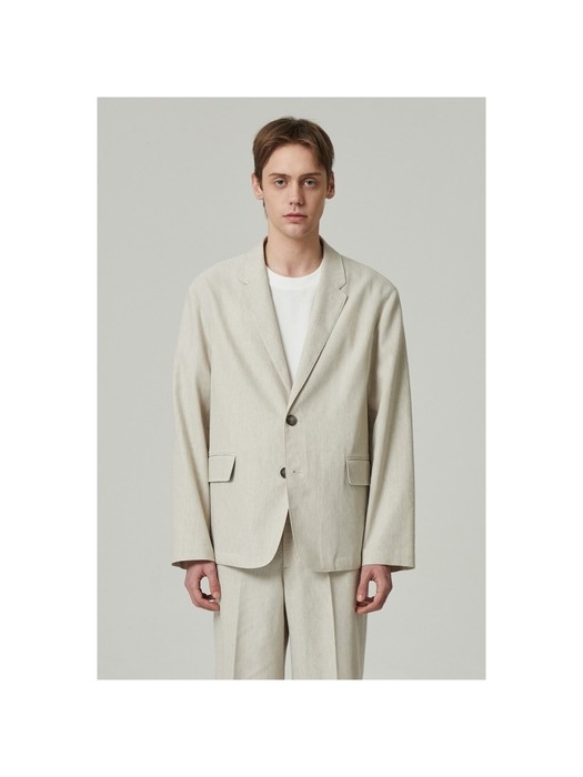 linen overfit jacket (set-up)_CWJAM24001IVX
