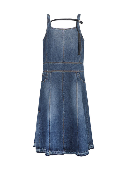 String-colored Overall Denim Dress_LFPDS24040BUX