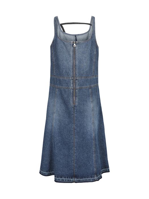 String-colored Overall Denim Dress_LFPDS24040BUX