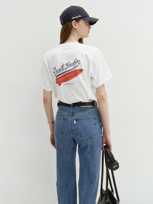 UNISEX SUMMER HOLIDAY SURF BOARD T-SHIRT OFF WHITE_UDTS5B133OW