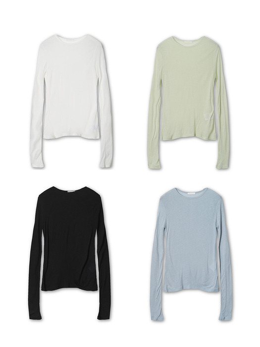 Basic Tencel Sleeve T-shirts -  4colors