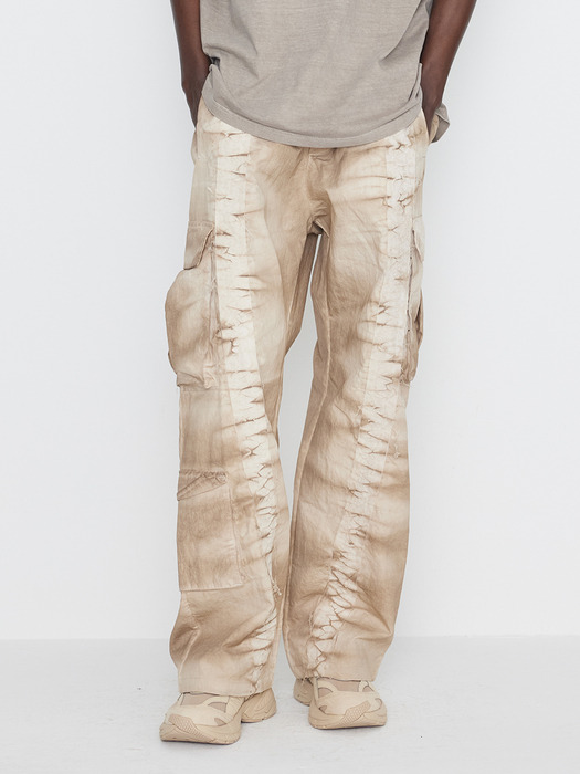 Dyeing Cargo Banding Pants Beige