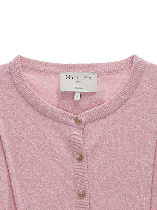 PINTUCK POINT KNIT CARDIGAN IN PINK