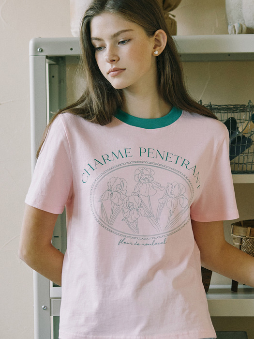 Iris Print T-shirt - Pink