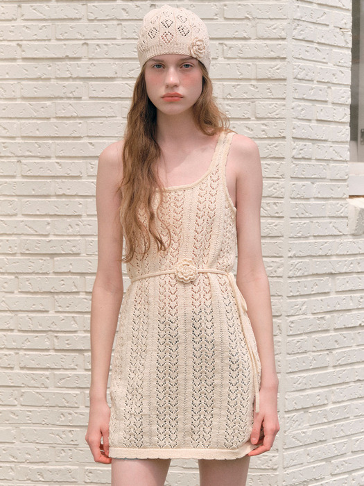 ROSE STRAP SLEEVELESS ONEPIECE IVORY