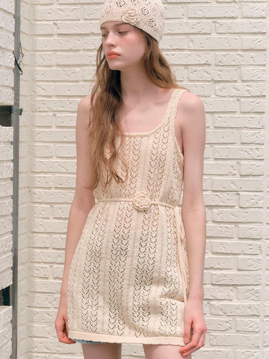 ROSE STRAP SLEEVELESS ONEPIECE IVORY