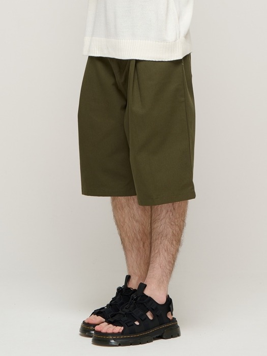 CB BERMUDA ONETUCK COTTON PANTS (KHAKI)