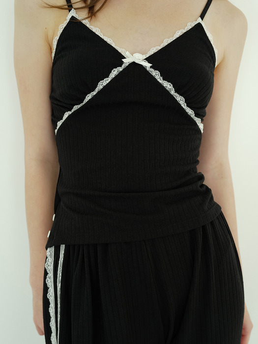 LACE RIBBON SLEEVELESS_TT4W204BK