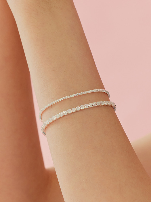 [925silver]Simple tennis bracelet