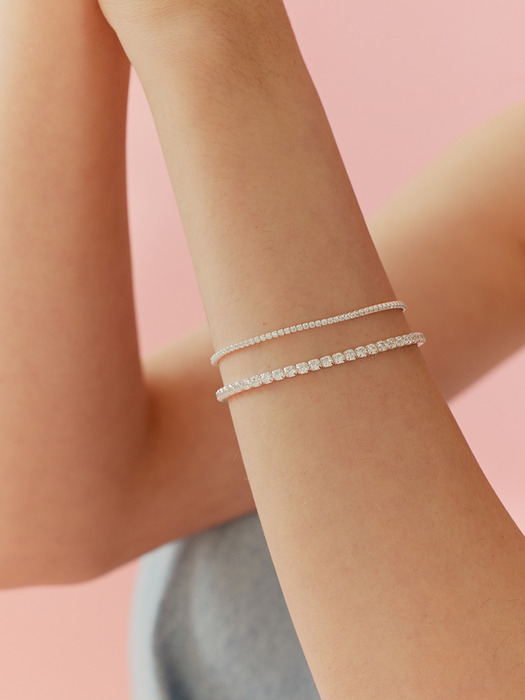 [925silver]Simple tennis bracelet