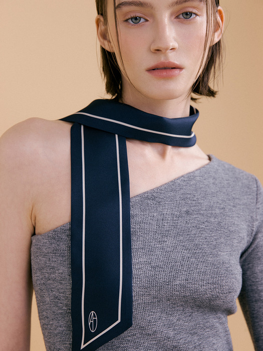 Long Twilly Silk Scarf - Navy