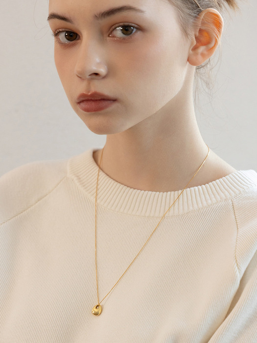 [단독](실버925) 글림 페블 롱 목걸이 NZ2430