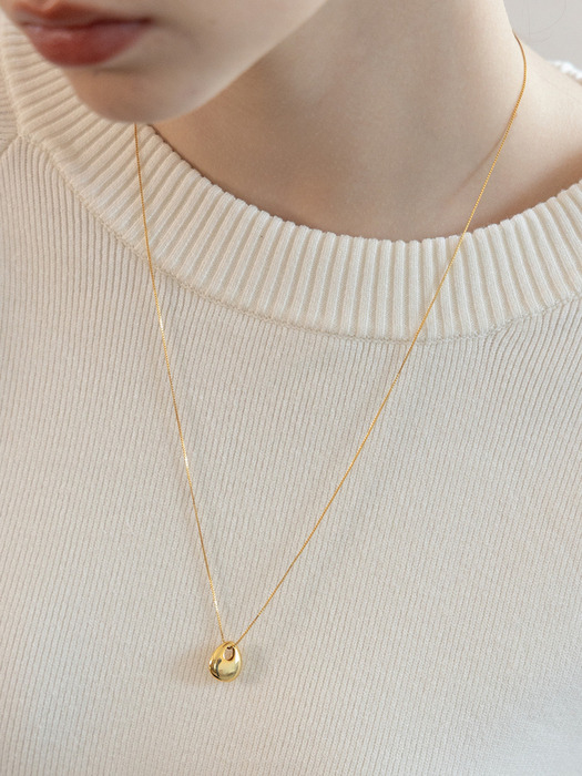 [단독](실버925) 글림 페블 롱 목걸이 NZ2430