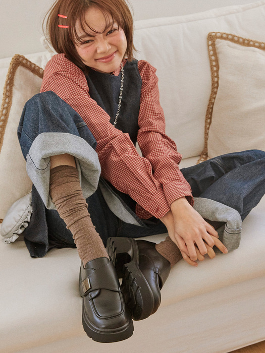 Monk Strape 플랫폼 로퍼 7cm -UA9029 (2color)