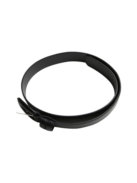 COVERED ECO LEATHER BELT, BLACK