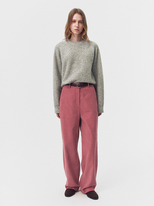 SEMI-WIDE CORDUROY SLACKS PINK_UDPA4D222P2