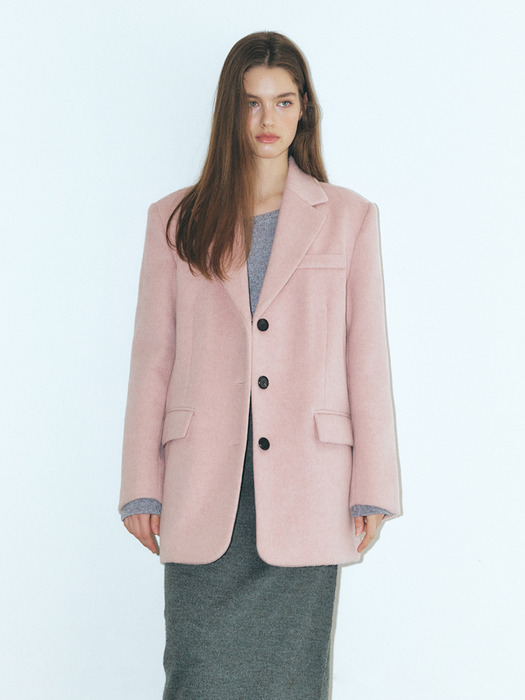 Alpaca Wool Winter Jacket, Pink