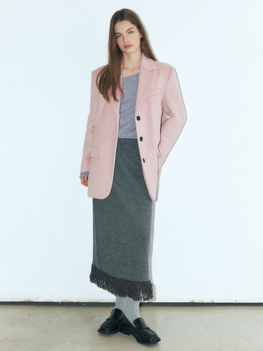 Alpaca Wool Winter Jacket, Pink