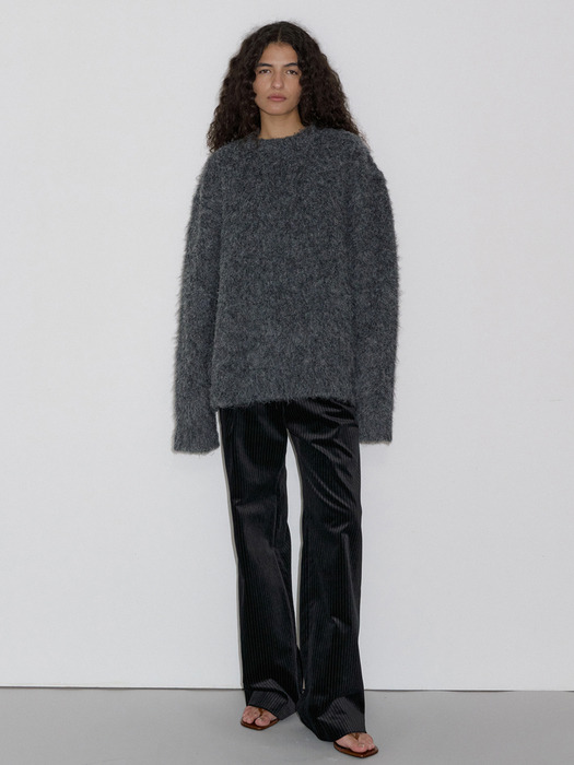 OVERSIZE HAIRY KNIT _CHARCOAL