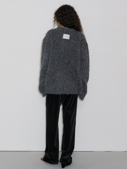 OVERSIZE HAIRY KNIT _CHARCOAL